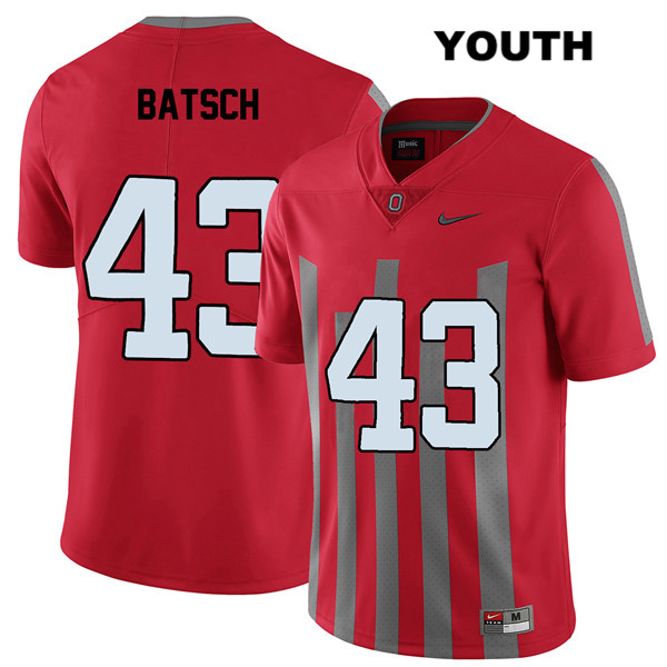 Ohio State Buckeyes Youth Ryan Batsch #43 Red Authentic Nike Elite College NCAA Stitched Football Jersey SJ19P04OE